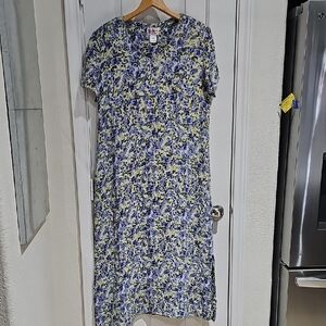 K & K Vintage  100% Rayon Floral Print Women's Dress Size 14